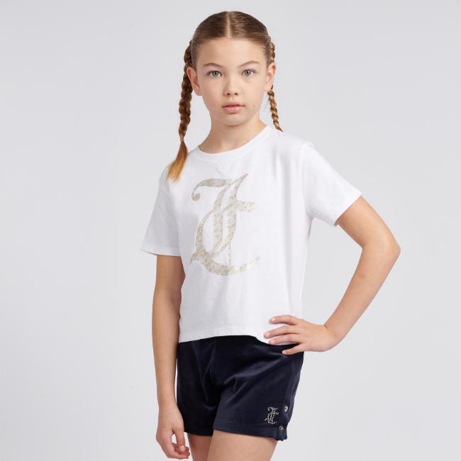 Picture of Juicy Couture Girls Logo T-shirt & Velour Popper Short Set X 2 - Night Sky Navy