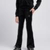 Picture of Juicy Couture Girls Diamante Logo Fold Over Velour Joggers - Black