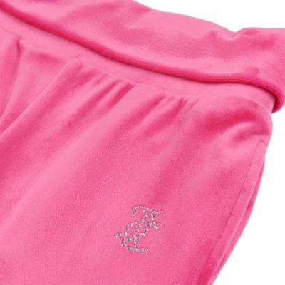 Picture of Juicy Couture Girls Diamante Logo Fold Over Velour Joggers - Fucshia Purple