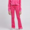 Picture of Juicy Couture Girls Diamante Logo Fold Over Velour Joggers - Fucshia Purple