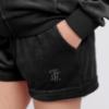 Picture of Juicy Couture Girls Diamante Velour Fold Up Shorts - Black