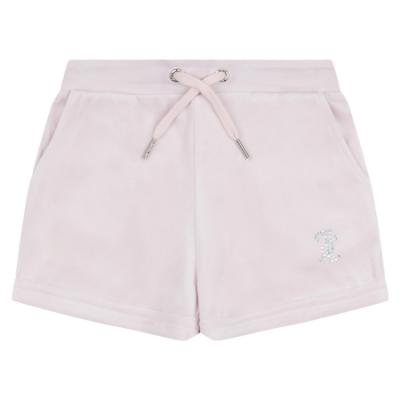 Picture of Juicy Couture Girls Diamante Velour Fold Up Shorts - Lavender Fog