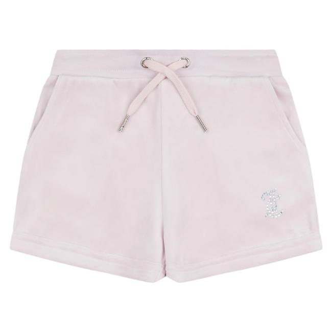 Picture of Juicy Couture Girls Diamante Velour Fold Up Shorts - Lavender Fog