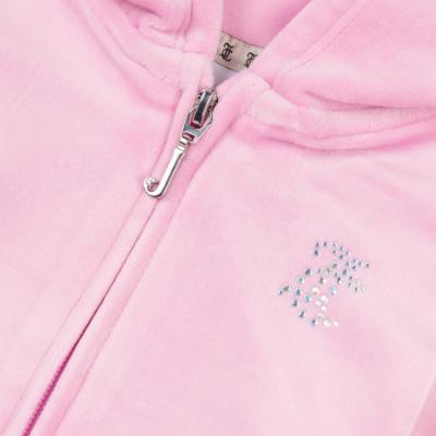 Picture of Juicy Couture Little Girls Diamante Zip Through Hoodie & Bootcut Jogger Set X 2 - Pinky Lilac Chiffon