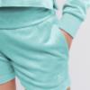 Picture of Juicy Couture Girls Diamante Logo Fold Over Waist Shorts - Angel Blue