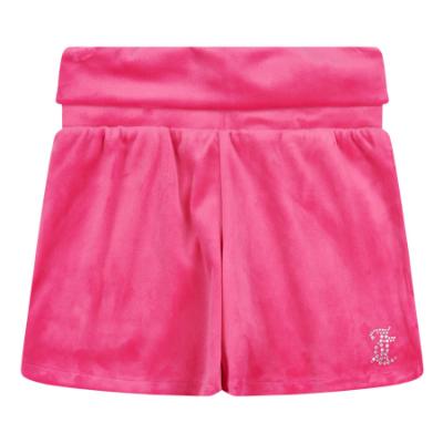 Picture of Juicy Couture Girls Diamante Logo Fold Over Waist Shorts - Fucshia Purple