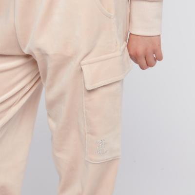 Picture of Juicy Couture Girls Cargo Cuffed Velour Joggers - Gray Morn