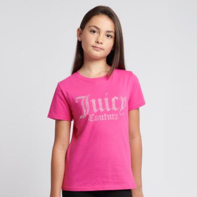 Picture of Juicy Couture Girls Diamante Fitted SS Tee - Fuchsia Purple