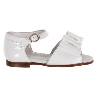 Picture of Panache Bunty Big Bow Toddler Girls Sandal - White Patent