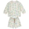 Picture of Mayoral Boys Summer Dinosaur Pullover & Shorts Set  X 2 - White Green