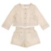 Picture of Mayoral Girls Summer Jacket & Shorts Set  X 2 - Ivory Gold