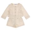 Picture of Mayoral Girls Summer Jacket & Shorts Set  X 2 - Ivory Gold