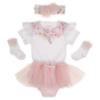 Picture of Sofija Baby Mirella Jampant Body Headband Socks Set x 4 - White Pink