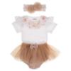 Picture of Sofija Baby Mirella Jampant Body Headband Socks Set x 4 - White Beige