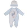 Picture of Sofija Baby Boys Milo Babygrow Hat Swaddle Set x 3 - White Blue