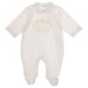 Picture of Sofija Baby Boys Prince Babygrow Hat Swaddle Set x 3 - Ivory Gold