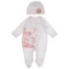 Picture of Sofija Baby Kornelia Swan Babygrow Hat Swaddle Set x 3 - White Pink  