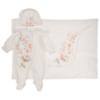 Picture of Sofija Baby Agnes Babygrow Hat Swaddle Set x 3 - Ivory Floral 