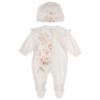 Picture of Sofija Baby Agnes Babygrow Hat Swaddle Set x 3 - Ivory Floral 