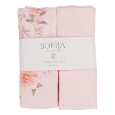 Picture of Sofija Baby Agnes Pack Of 2 Large Muslins -  Pink Floral