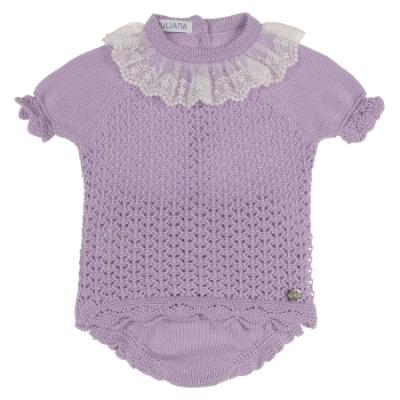 Picture of Juliana Baby Girls Knitted Lace Top & Jampants Set X 2 - Lilac