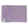 Picture of Juliana Baby Girls Openwork Knit Shawl With White Ruffle & Bow - Lilac White