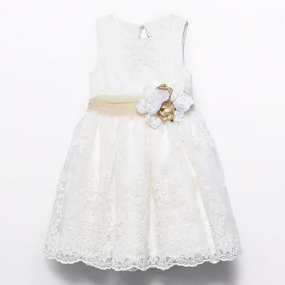 Picture of Abel & Lula Girls Special Occasion Embroidered Organza Dress - Ivory