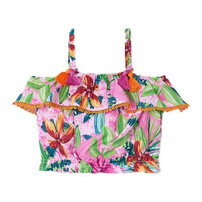 Picture of Mayoral Girls Summer Tropical Print Top & Skort Set X 2 - Orchid Pink