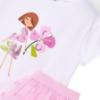 Picture of Mayoral Girls Summer T-shirt & Tulle Skirt Set X 2 - White Malva Pink