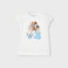 Picture of Mayoral Girls Summer Doll Cotton Jersey T-shirt -  Ivory Sky Blue