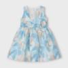 Picture of Mayoral Girls Summer Open Back Occasion Dress - Blue Beige