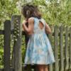 Picture of Mayoral Girls Summer Open Back Occasion Dress - Blue Beige