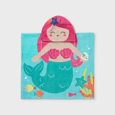 Picture of Mayoral Girls Summer Mermaid Towel Poncho - Fuschia Pink Multi 