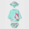 Picture of PRE ORDER Mayoral Newborn Girls Mermaid Rashguard Bottoms & Sunhat Set X 3 - Aqua Green