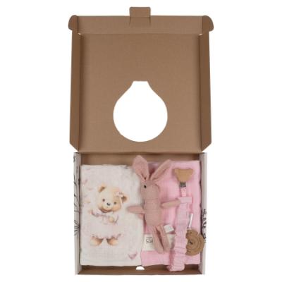 Picture of Jamiks Kids Baby Girl Neia Teddy Muslin Gift Set X 4 - Pink