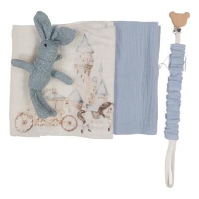 Picture of Jamiks Kids Baby Boys Ege Fairytale Muslin Gift Set X 4 - Pale Blue 