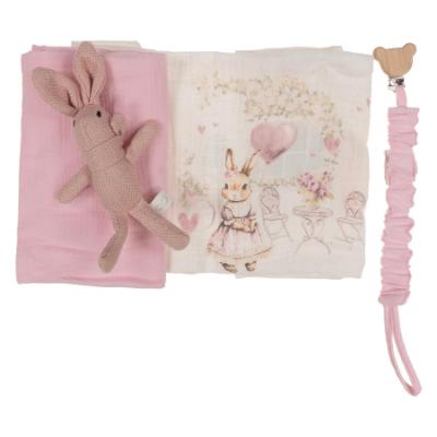 Picture of Jamiks Kids Baby Girl Naja Love Bunny Muslin Gift Set X 4 - Pink 