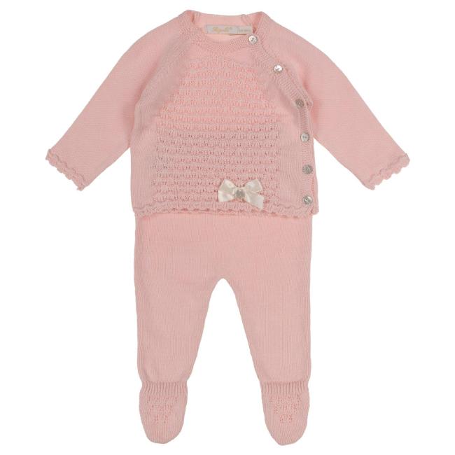 Picture of Rigola Baby Girls Openwork Knitted Top & Legging Set X 2 - Rose Pink