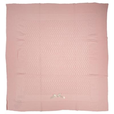 Picture of Rigola Baby Girls Openwork Knit Organic Cotton Shawl - Rose Pink