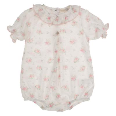 Picture of Rigola Baby Girls Organic Floral Plumetti Romper - Rose Pink