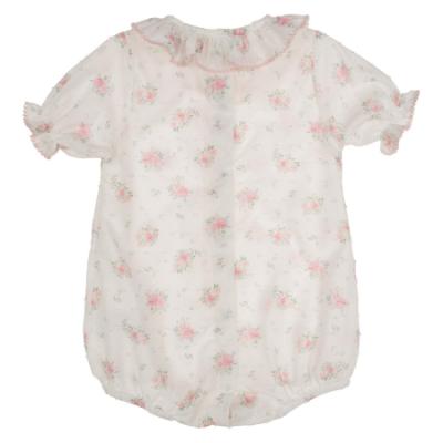 Picture of Rigola Baby Girls Organic Floral Plumetti Romper - Rose Pink