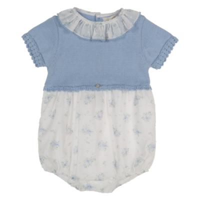 Picture of Rigola Baby Girls Organic Knit & Floral Plumetti Romper - Blue Rose 