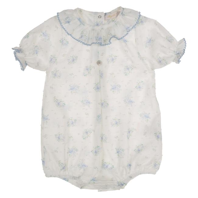 Picture of Rigola Baby Girls Organic Floral Plumetti Romper - Blue Rose