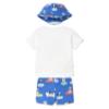 Picture of Mayoral Newborn Boys Puppies Top Swimshorts & Sunhat Set X 3 - Blue Multi