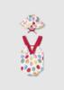 Picture of Mayoral Newborn Girls Bears Polka Swimsuit & Sunhat Set X 2 - Red Blue Multi