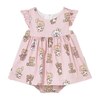 Picture of Mayoral Girls Summer Bear & Bunnies Dress & Panties Set  X 2 - Baby Rose Pink