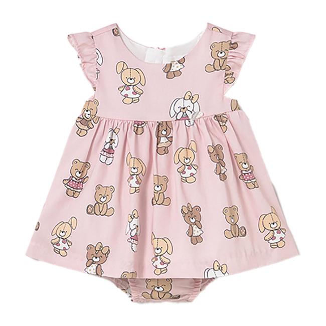 Picture of Mayoral Girls Summer Bear & Bunnies Dress & Panties Set  X 2 - Baby Rose Pink