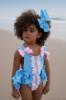 Picture of Ela Confeccion Girls Romper & Hairclip Set X 2 - Blue Pink