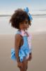 Picture of Ela Confeccion Girls Romper & Hairclip Set X 2 - Blue Pink