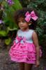 Picture of Ela Confeccion Girls Ruffle Summer Dress Panties Hairbow Set X 3 - Grey Fuschia